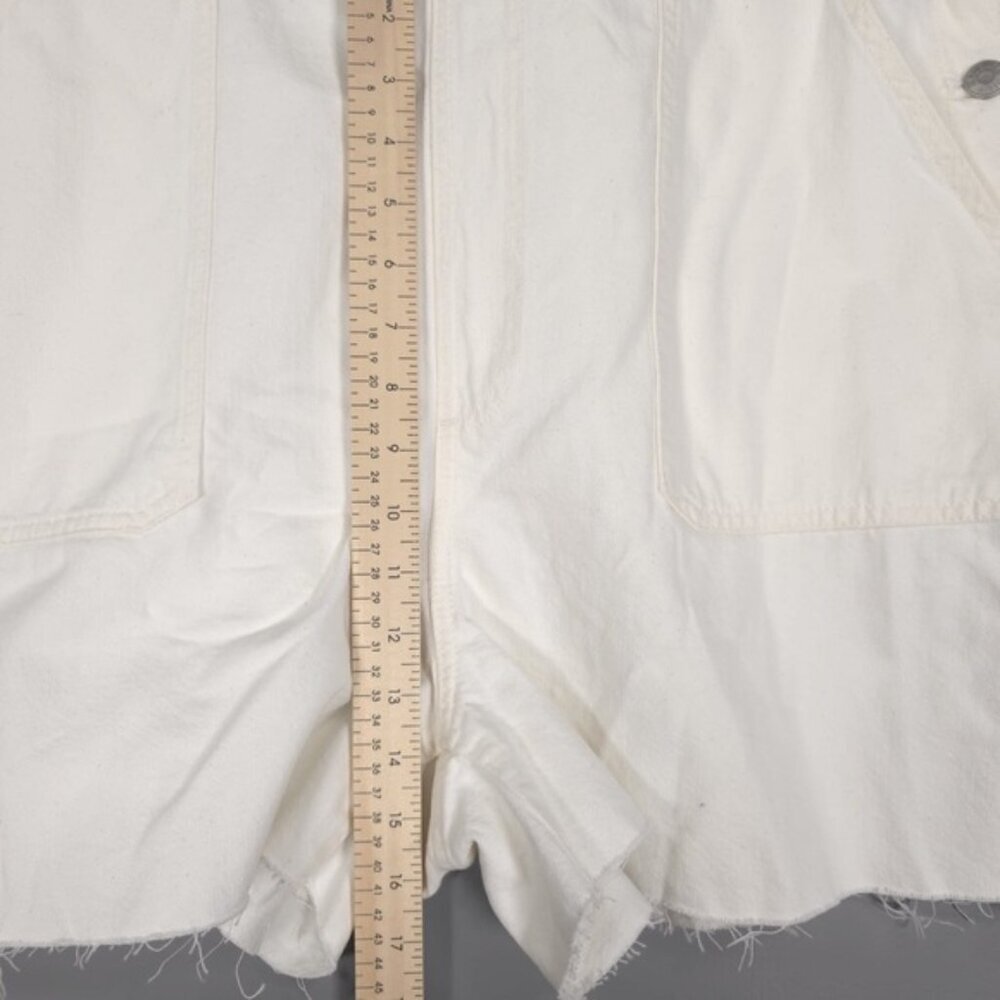 NWT MADEWELL‎ Women’s Denim Oversized Carpenter Shortalls Raw Hem Tile White XXL - Picture 8 of 16